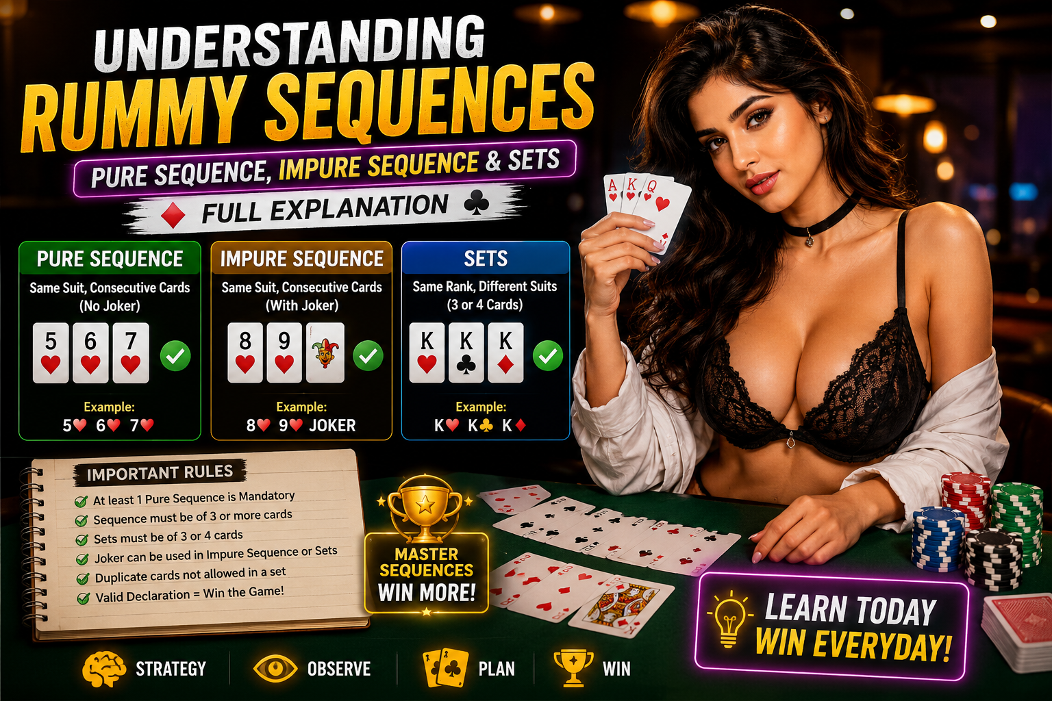 Understanding Rummy Sequences Pure Sequence Impure Sequence and Sets Guide