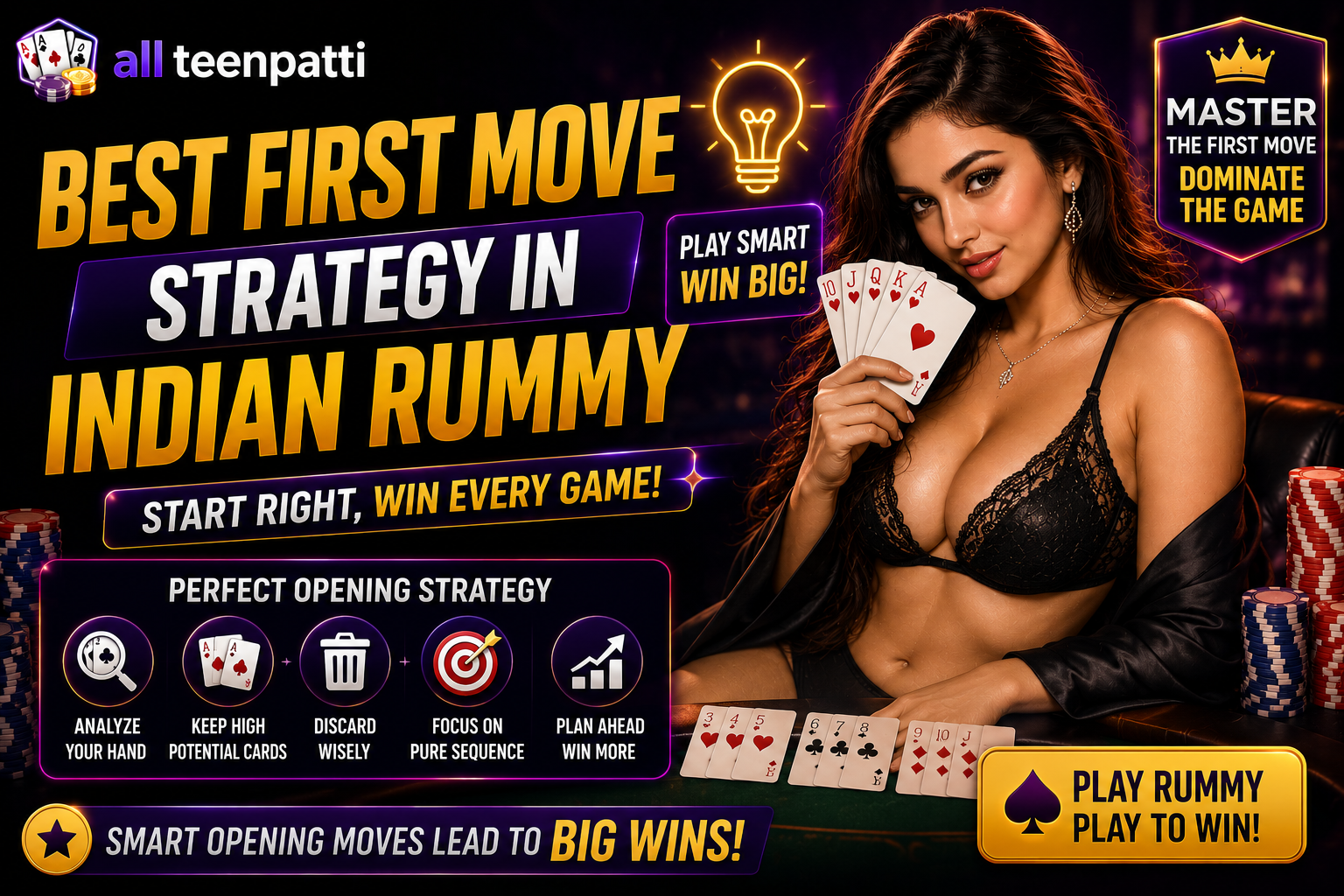 Best First Move Strategy in Indian Rummy