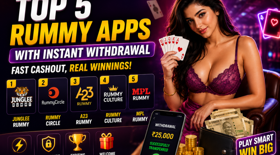 Top 5 Rummy Apps with Instant Withdrawal in India 2026