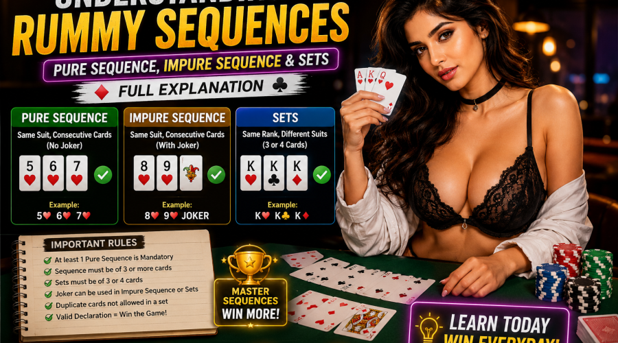 Understanding Rummy Sequences Pure Sequence Impure Sequence and Sets Guide